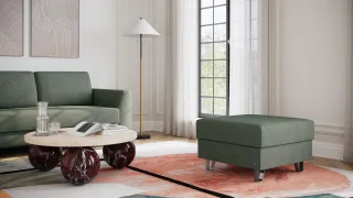 BRUNO Hocker 70x70 in Forest Green Grün | Gemütliche Ablage und praktische Aufbewahrung