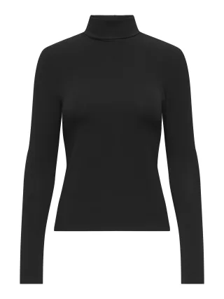 ONLY - ONLGLAMOUR L/S ROLL-NECK TOP JRS NOOS Black - Gr. - S