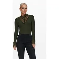 ONLY Spitzenshirt ONLTILDE L/S HIGH NECK LACE TOP JRS Viskosemischung, mit Spitze