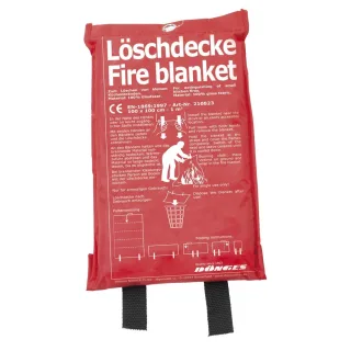 Dönges Löschdecke EN 1869, 1.000 x 1.000 mm , Abmessung:1.000 x 1.000mm, Packmaß L x B x H:285 x 175 x 25mm