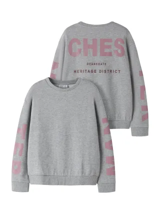 NAME IT - NKFNOKKI LS RLX SWEAT BRU Grey Melange - Gr. - 140