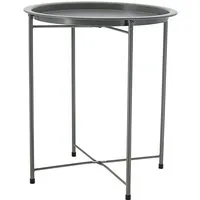 CEPEWA Beistelltisch Beistelltisch grau rund Eisen PVC 37x42,5cm Tisch Industriedesign