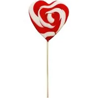 Felko Süßigkeit, Herz Lolly rot weiß Heart Spiral Lutscher Red White einzeln 80g