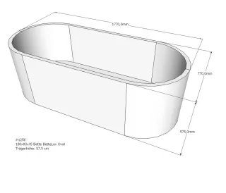 Neuesbad Wannenträger für Bette Lux (oval) 1800x800 SW11483