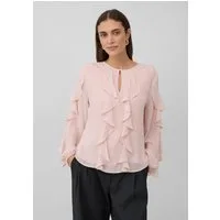 s.Oliver Langarmbluse Bluse Leichte Volant-Bluse mit Viskose-Futter