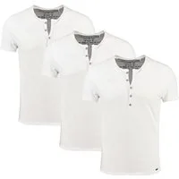 Key Largo Henleyshirt Lemonade vintage Look uni Basic MT00122 mit Knopfleiste unifarben kurzarm slim fit