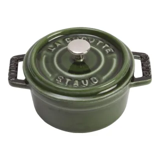 Staub La Cocotte Mini Cocotte 10 cm, rund, Basilikum-Grün, Gusseisen