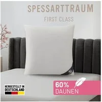 SPESSARTTRAUM Daunenkissen FIRST CLASS, Füllung: 60% Daunen, 40%Federn, Bezug: 100% Baumwolle, hergestellt in Deutschland, allergikerfreundlich