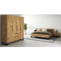 Home affaire Schlafzimmer-Set Bronne,Komplettschlafzimmer (Set,4-St), Schlafzimmer-Set, Schrank 191cm breit, 2xNachtische, Bett180/200cm