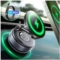 GreenHec Smartphone-Halterung Handyhalterung Auto Vakuum MagSafe Ladefunktion 15W Saugnapf Magnet, (bis 7 Zoll, Spar-Set, Handyhalterung Auto mit Wireless Charging, Qi2 Autohalterung, kabelloses Laden, Car Mount, Phone Mount)