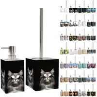 Sanilo Badaccessoire-Set mit Motiv, viele schöne Seifenspender und WC Bürsten zur Auswahl, Klobürste mit auswechselbaren Bürstenkopf, 2 tlg., 2-tlg., Desinfektionsspender mit stabiler Pumpe, hochwertig & modern