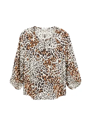 s.Oliver - Bluse creme/braun - Gr. - 44