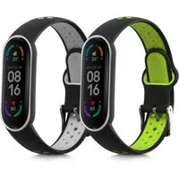 kwmobile 2x Uhrenarmband für Xiaomi Mi Smart Band 6/Mi Band 6/Band 5 Armband Smartwatch, 2-tlg., Fitnesstracker Band Set aus TPU Silikon - Ersatzarmband Smartwatch