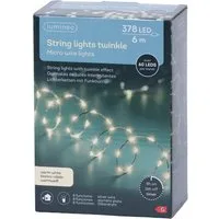 Lumineo LED-Lichterkette Lumineo Lichterkette STRING LIGHTS TWINKLE 378 LED 6 m, warm weiß, Indoor/Outdoor, 8 Licht-Modi, 8h-Timer