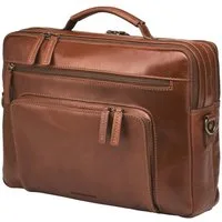 DRAKENSBERG Aktentasche Laptoptasche »Silvio« Kastanien-Braun, Herren, aus luxuriösem Leder, kompakte Größe, mit vielen Fächern