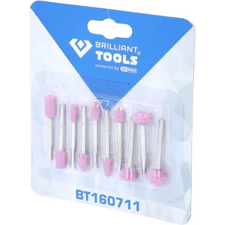 Brilliant Tools Schleifstift-Satz für Stiftschleifer, 10-tlg - BT160711