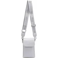ITALYSHOP24 Geldbörse Damen Tasche Handytasche Brusttasche Crossbody Umhängetasche Crossover (Spar-Set Clutch-Tasche mit einem breitem Muster Stoffgurt/Umhängeband, Leder Optik), Bodybag Smartphone Freizeit Handtasche Brieftasche Schultertasche