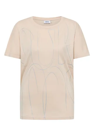 CECIL - T-Shirt mit Folienprint pearl beige - Gr. - M