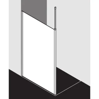 Kermi Xb Glasanlage XBWDL09020VAK 91x200cm, silber hochglanz, ESG klar, links