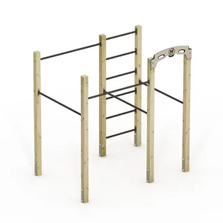 Outdoor-Fitnessgerät FIT Base 615 - Kraftstation aus Massivholz für Garten-Training mit Reckstange & 19mm Platten - Witterungsbeständig von Wickey