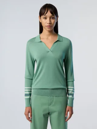 North Sails Pullover Aloe Vera mit V-Ausschnitt