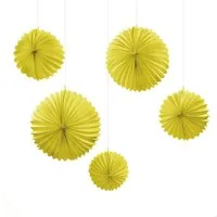 Frau WUNDERVoll Papierdekoration 5 Lampions - gelb, 3 x Ø 19 cm, 2 x Ø 27,5 cm