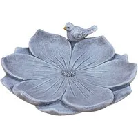 Stone and Style Vogeltränke Frostfeste Vogeltränke Blatt mit Vögelchen