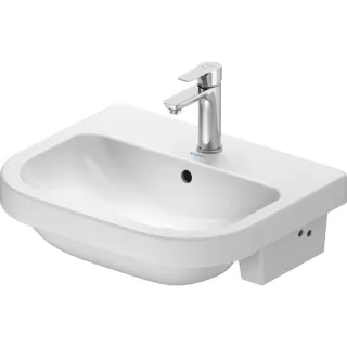 Duravit D-Code Halbeinbauwaschtisch 24035500002 Hahnloch, mit Überlauf, 550mm