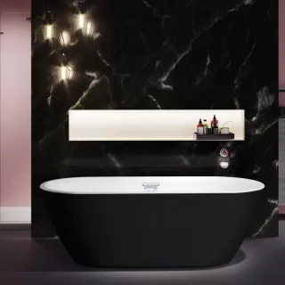 Riho freistehende Badewanne Inspire 180 cm aussen schwarz matt / innen weiss, B085004220 B085004220