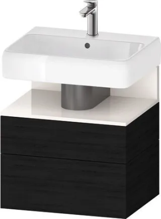 Duravit Qatego Waschtischunterbau wandhängend Eiche Schwarz Matt 590x470x590 mm - QA4393022160010 QA4393022160010