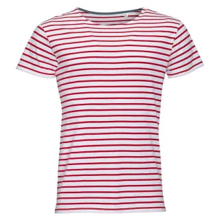 SOLS - "Miles" T-Shirt Rundhalsausschnitt für Herren (Weiß/Rot)