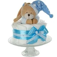 dubistda-WINDELTORTEN- Neugeborenen-Geschenkset Windeltorte It´s a boy, Spieluhr Bär blau, Geschenk Geburt Babyparty
