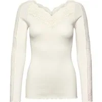 rosemunde Spitzenshirt Beatha lace longsleeve mit Seide elastisch weiche Vintage-Spitze am Ausschnitt und entlang der Ärmel