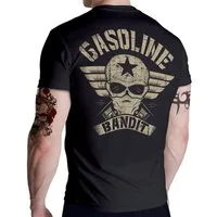 GASOLINE BANDIT® T-Shirt für Biker Racer: Design Wing Logo auf der Rückseite