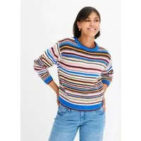 bonprix Strickpullover im gestreiften Design, Multicolour-Ringel, Oversized Passform