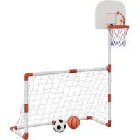 vidaXL Spielturm-Spielzeugset Fußball- und Basketball-Set für Kinder mit Bällen 98x50x70 cm