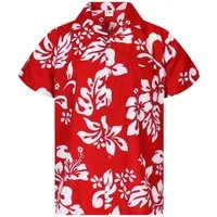 King Kameha Hawaiihemd "Hibiscus" Funky Hawaii-Hemd Herren Kurzarm Front-Tasche Stylish