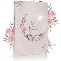 MeinBaby123® Tagebuch Schwangerschaft, Geschenke für Schwangere, Schwangerschafts Journal, Schwangerschaftsbuch "Liebe im Bauch" vergoldet