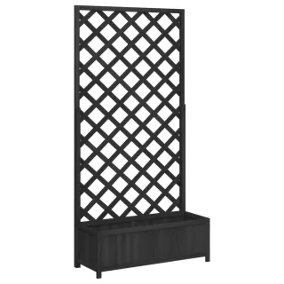 vidaXL Pflanzkübel, Schwarz, Holz, Freiform, 35x180x90 cm, Gartenzubehör, Hochbeete