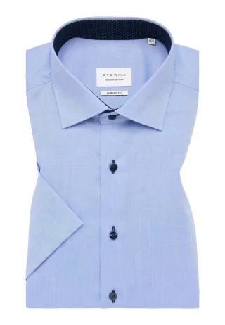 ETERNA - Hemd Pinpoint Kurzarm blau - Gr. - 48