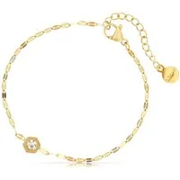Made by Nami Armband Edelstein Damen Gold aus Edelstahl 16 cm + 4 cm, Geschenke für Frauen Wasserfester Schmuck