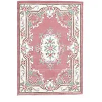 THEKO Teppich Ming, rechteckig, Höhe: 14 mm, handgefertigt, Pastell-Farben, florales Design, Wohnzimmer