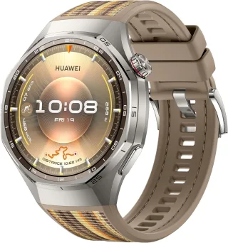 Huawei Watch GT 6 Pro [inkl. Nylonarmband braun] 46mm Titangehäuse silber