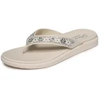Skechers MEDITATION LUXE Zehentrenner Sommerschuh, Strandschuh, Urlaubsschuh mit Glitzersteine
