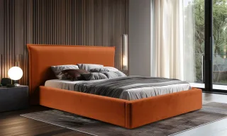 Polsterbett Doppelbett AMADA Komplettset 160x200cm in Stoff Pop Kupfer