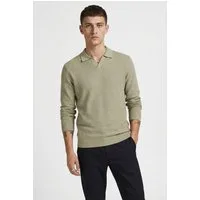 Jack & Jones Polokragenpullover JPRBLURILEY KNIT SPLIT NECK LS SN