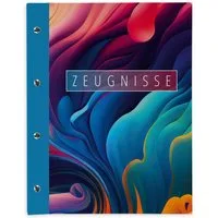 itenga Organisationsmappe itenga Zeugnismappe A4 mit Schraubverschluss Motiv Farbenfroh bunte We