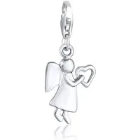 Elli Charm-Einhänger Schutzengel Herz Talisman Glücksbringer 925 Silber, Engel
