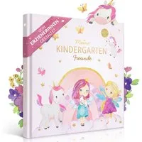 Eulentaler Freundebuch Kindergarten Einhorn I Von Erzieherinnen gestaltet I, Handgemalte Einhörner & Prinzessinnen I Kinderfreundliche Gestaltung