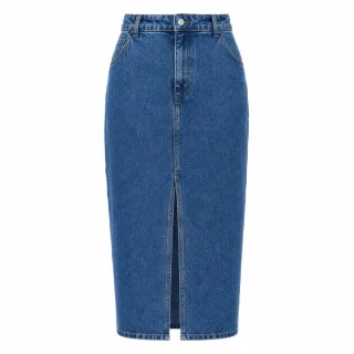 Ted Baker Heloda Jeans-midirock In Blau Mit Schlitz In Der Mitte
